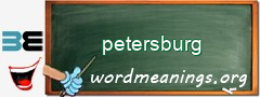 WordMeaning blackboard for petersburg